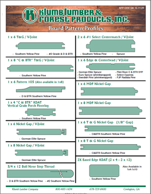 Klumb Lumber Board Patterns Catalog